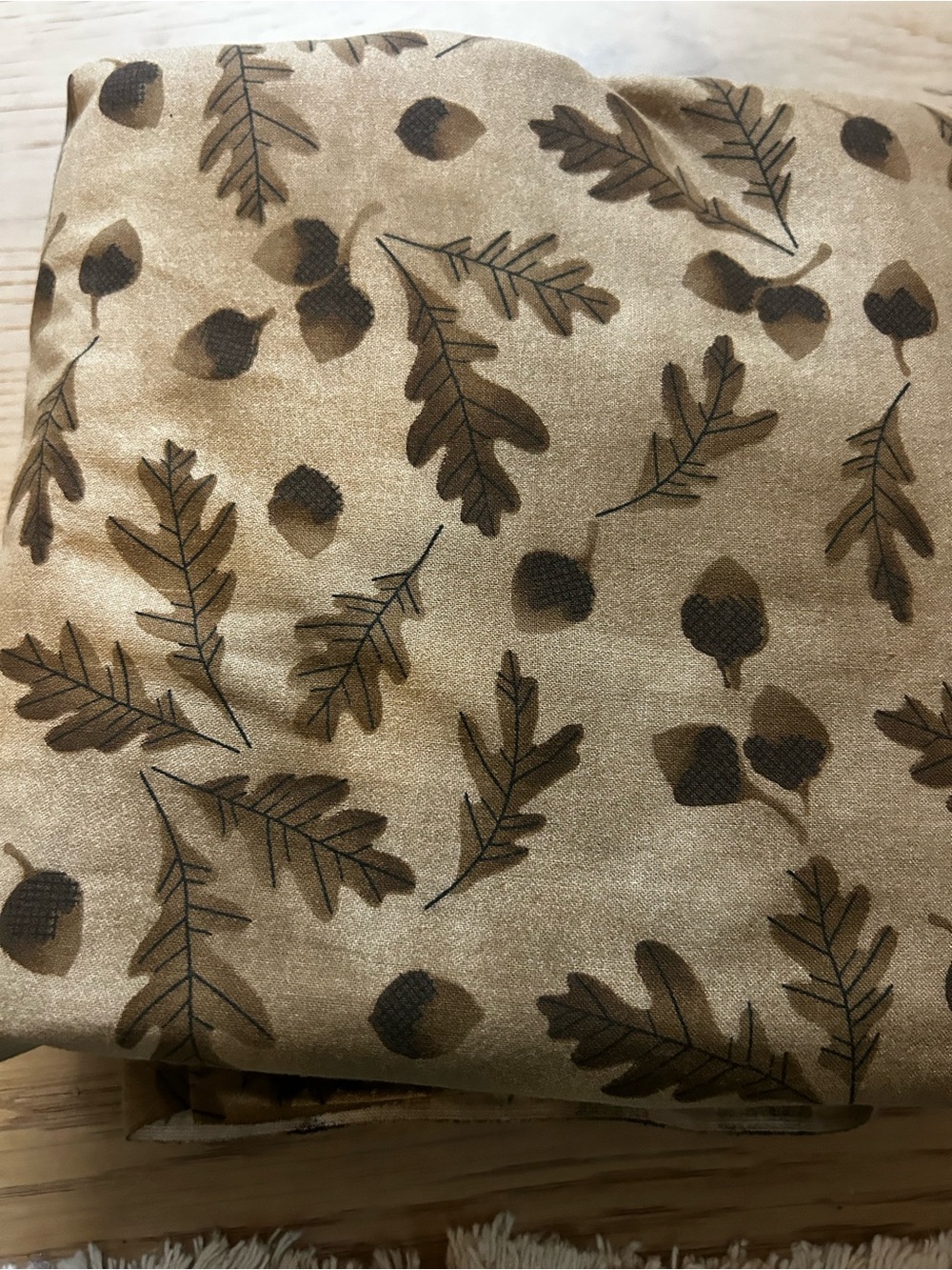 Neutral Brown Leaf Print fabric